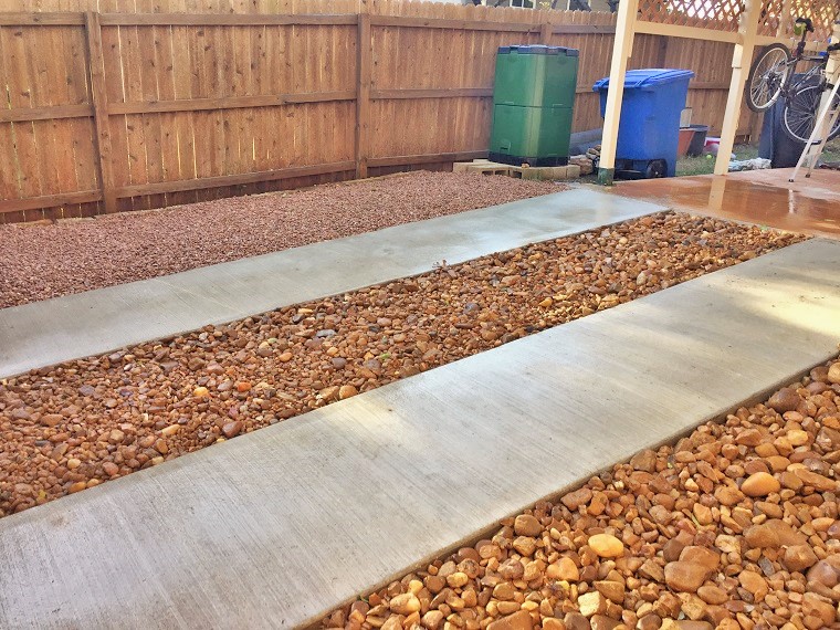Driveway Strips and River Rock